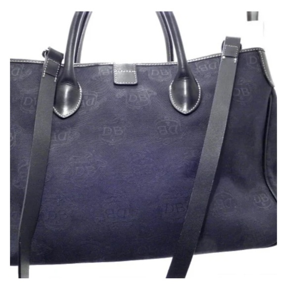 Dooney & Bourke Signature Black Canvas Large Satchel with shoulder strap - Picture 2 of 7